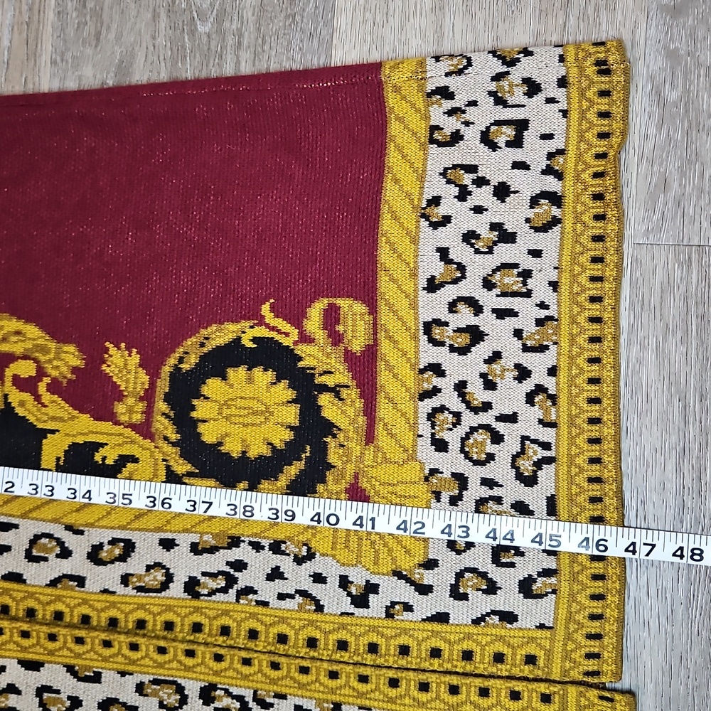 Max Sport Elegant Leopard Print Cardigan with Burgundy and Gold Details  Large - Picture 13 of 13